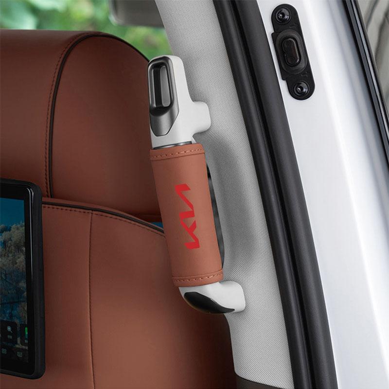Автомобильная наклейка Чехол на ручку крыши автомобиля Кожаное покрытие подлокотника двери Для KIA Ceed Rio Sportage R K3 K4 K5 K6 XCEED KX3 SPORTAGE EV6