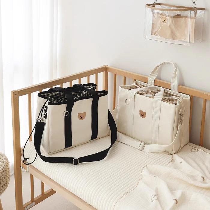 Hot Sale Korean Ins Mommy Bag Large Capacity Bear Handheld Bag New Lightweight Storage Mommy Baby Bag
