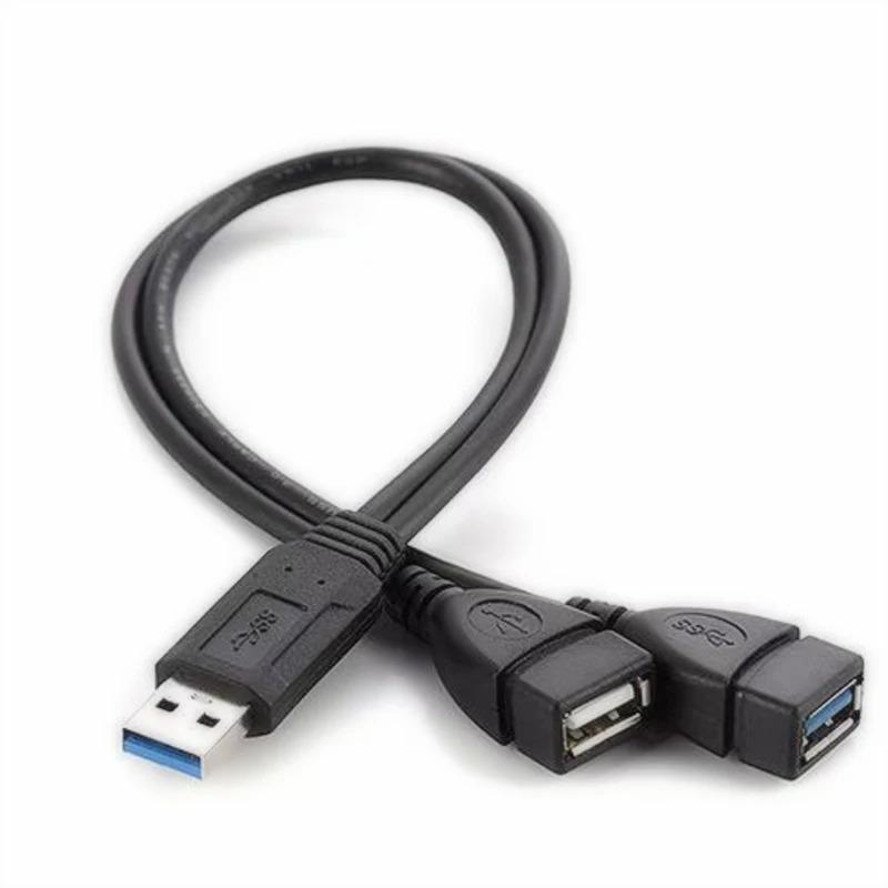 Универсальный USB 3.0 2.0 Male To Dual USB 3.0 Female Jack Splitter 2 Port USB Hub Data Cable Adapter Cord For Laptop Computer