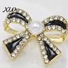Minimalist Bow Knot Earrings 1 Pair Sparkly Rhinestone Stud for Women, Faux Pearl Vintage Style Ear Studs Ribbon Earrings, Statement Cubic Zirconia