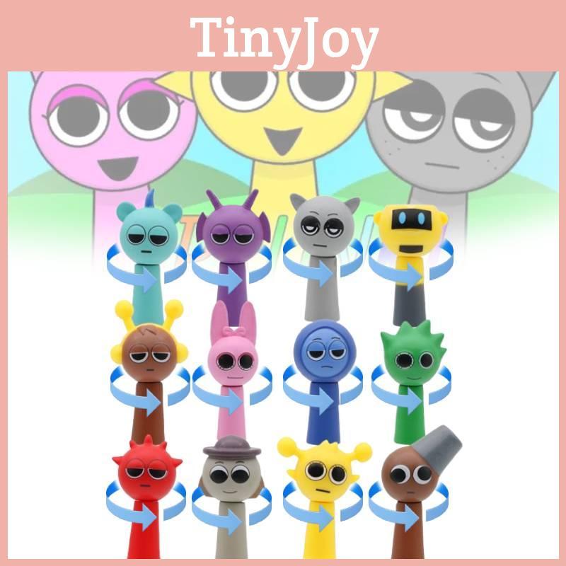 Colorful Sprunki Rhythm Box Figurine Set With Rotating Heads For Cake Decoration And Display