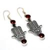 Mozambique Garnet Gemstone 925 Silver Plated Handmade Jewelry Earring 2.08"