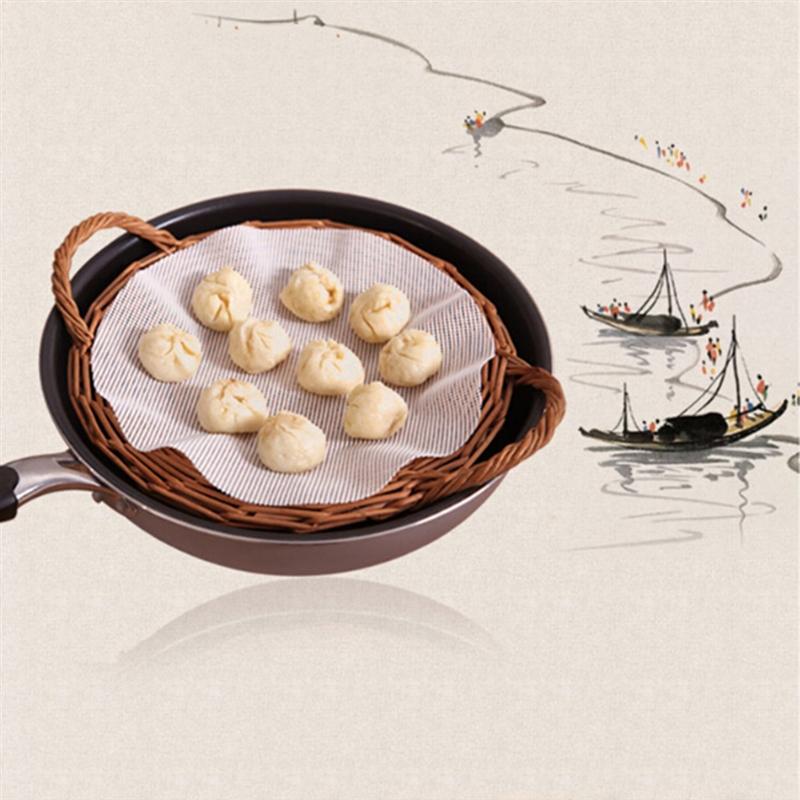 Non-Stick Round Steamer Mesh Pad Thickened Reusable Silicone Dehydrator Sheets Kitchen Baking Accessories Steamer Mat