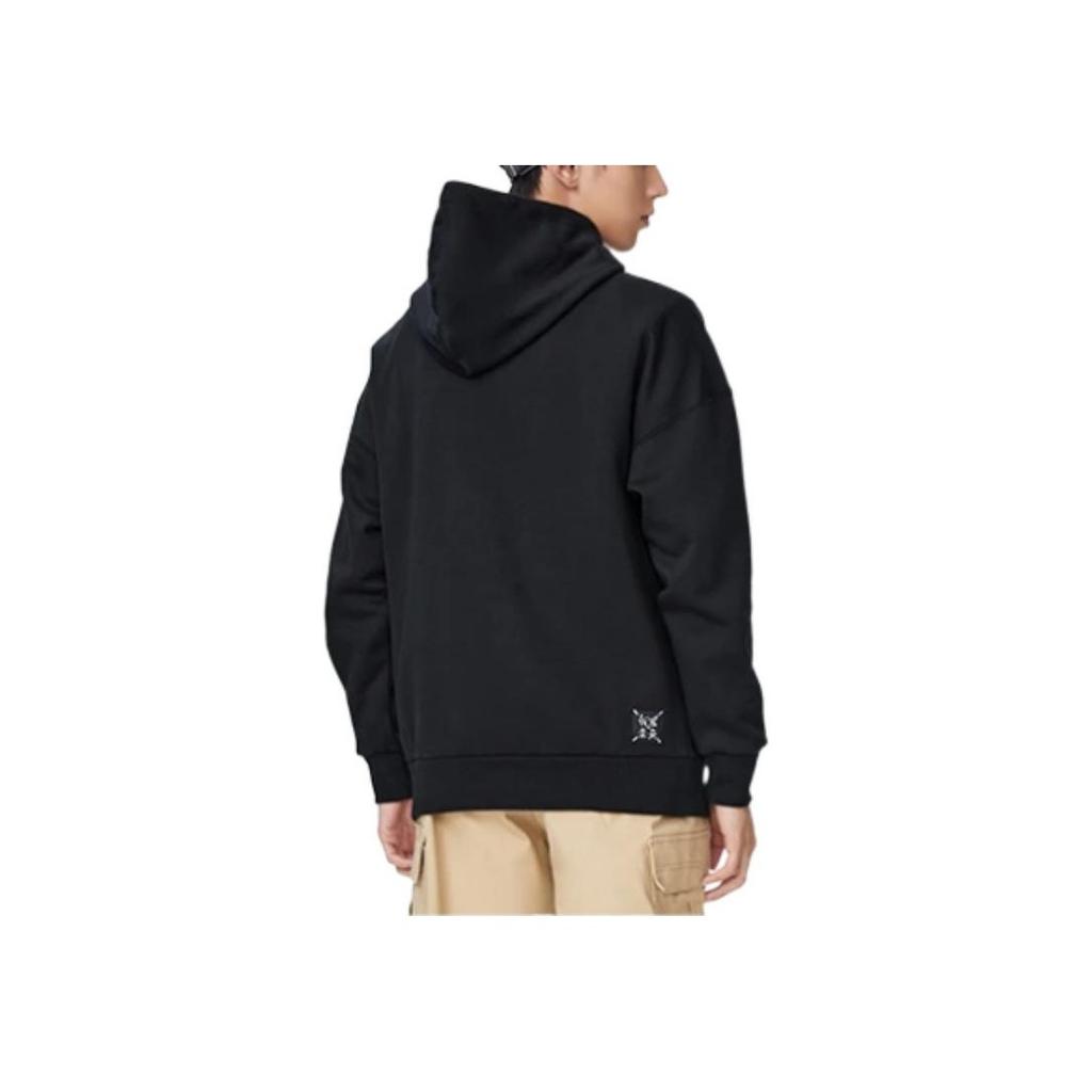 Li-Ning Спортивная жизнь, однотонная толстовка с принтом, пуловер, толстовка с длинными рукавами, топы унисекс, черный AWDSB43-1