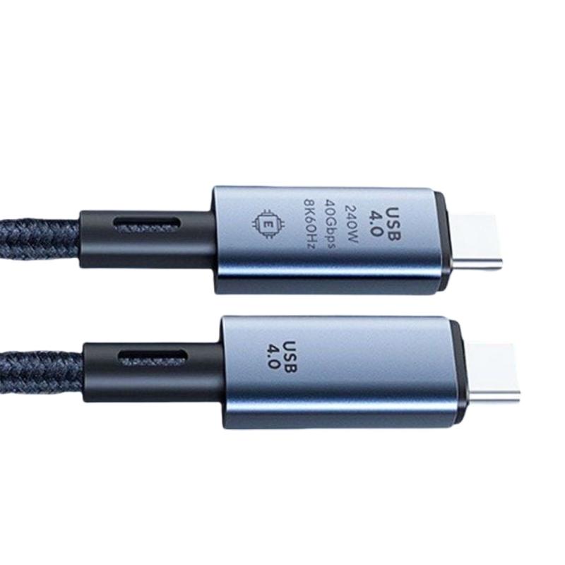 Кабель USB4 Type C - Type C для 8K Видео и 240 Вт Быстрой Зарядки TypeC Шнур Совместим с Телефонами, Планшетами и Другими Устройствами