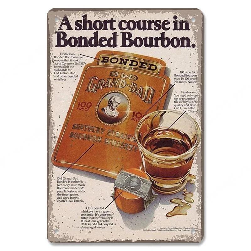 Винтажный постер Виски Сигара Металлическая жестяная табличка Ретро Декоративные тарелки Для Гаража Клуба Мужской пещеры Бара Отеля Кафе Настенный декор