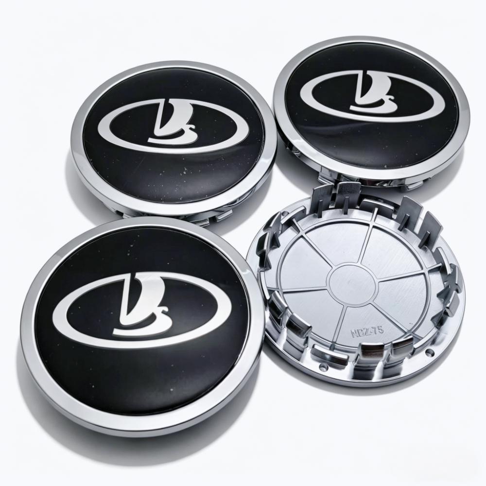 4pcs/Set 75mm / Clips 65mm LADA Logo Emblem Badge Car Wheel Center Caps Wheel Hub Dust Cover Rim Hubcap Replace Car Accessories