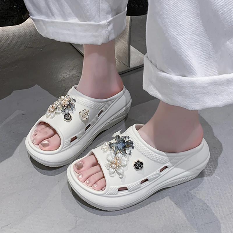 Fashion Fashion Slippers 2025 Chunky Platform Women Shoes Wedge Slippers Women Summer Sandals Woman Comfy Open Toe Non Slip Beach Shoes