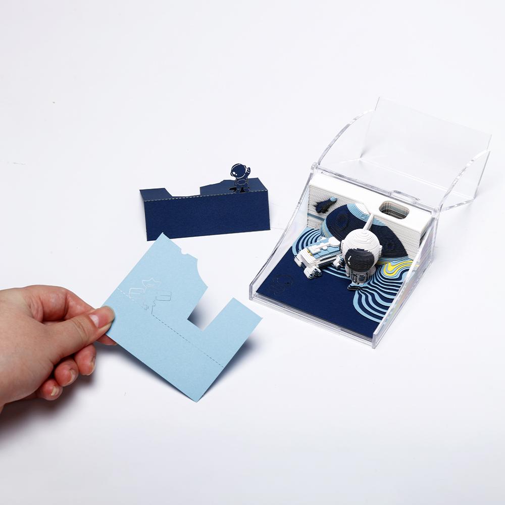3D Shaped Note Cards Alien Exploration Spacecraft Theme Luxury Gift Art Decor Customizable Loose Leaf Paper Crafts