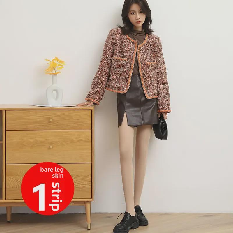 Женские черные прозрачные чулки из стали - колготки-антизацепы на весну/лето с конским маслом телесного цвета