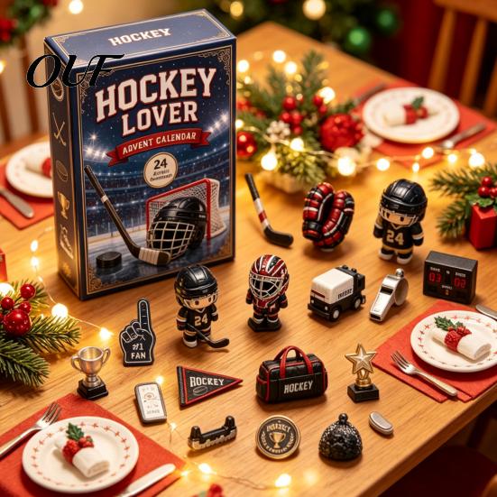 Creative Holiday Gift Set Sports Advent Calendar 2026, 24-Day Christmas Countdown Box with Mini Volleyball Golf Hockey Figures, Collectible