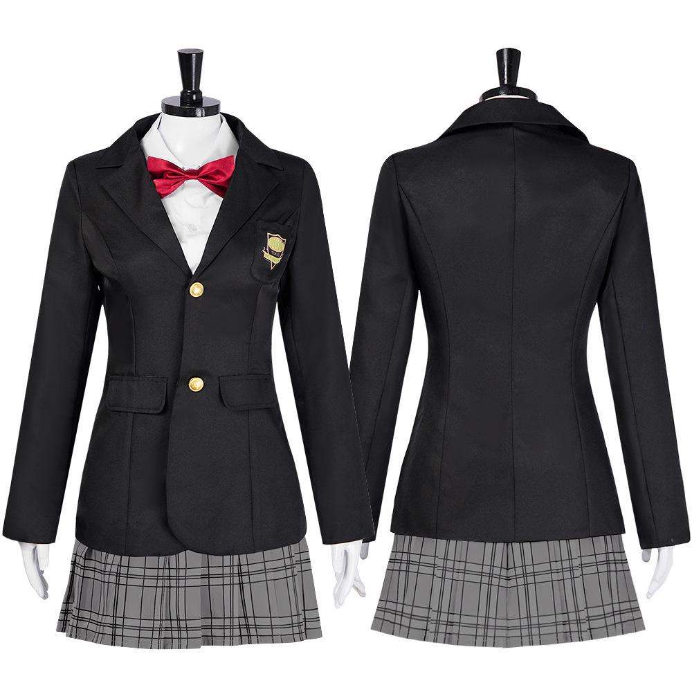 Gogo Yubari Cosplay Costume Anime School Girl Outfit Halloween Party Uniform Set with Skirt and Top Blue White