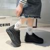 Fashion Four Seasons 2024 New Thick Bottom Muffin Bottom Female Board Shoes Fashion Student Sports Casual Shoes All Round Head