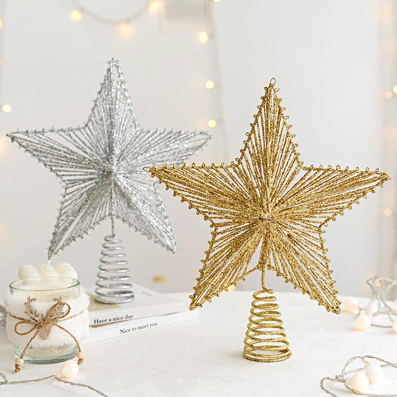 1 шт. Трехмерные железные блестящие полые рождественские елочные украшения, макет сцены
