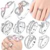 Infinite love Jewelry Черное и Розовое Сердце Блестящие Циркониевые Кольца Модные Новые Кольца из Серебра 925 Пробы для Женщин Подарок на День Святого Валентина