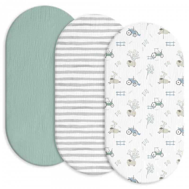 Soft Breathable Cotton Crib Sheet Set Baby Toddler Bedding A-Grade Pure 3-Piece