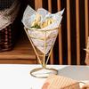 Ice Cream Cone Holders Stainless Steel French Fries Stands Food Cone Display Stand for Individual Waffle Pizza Charcuterie Kitchen Restaurant