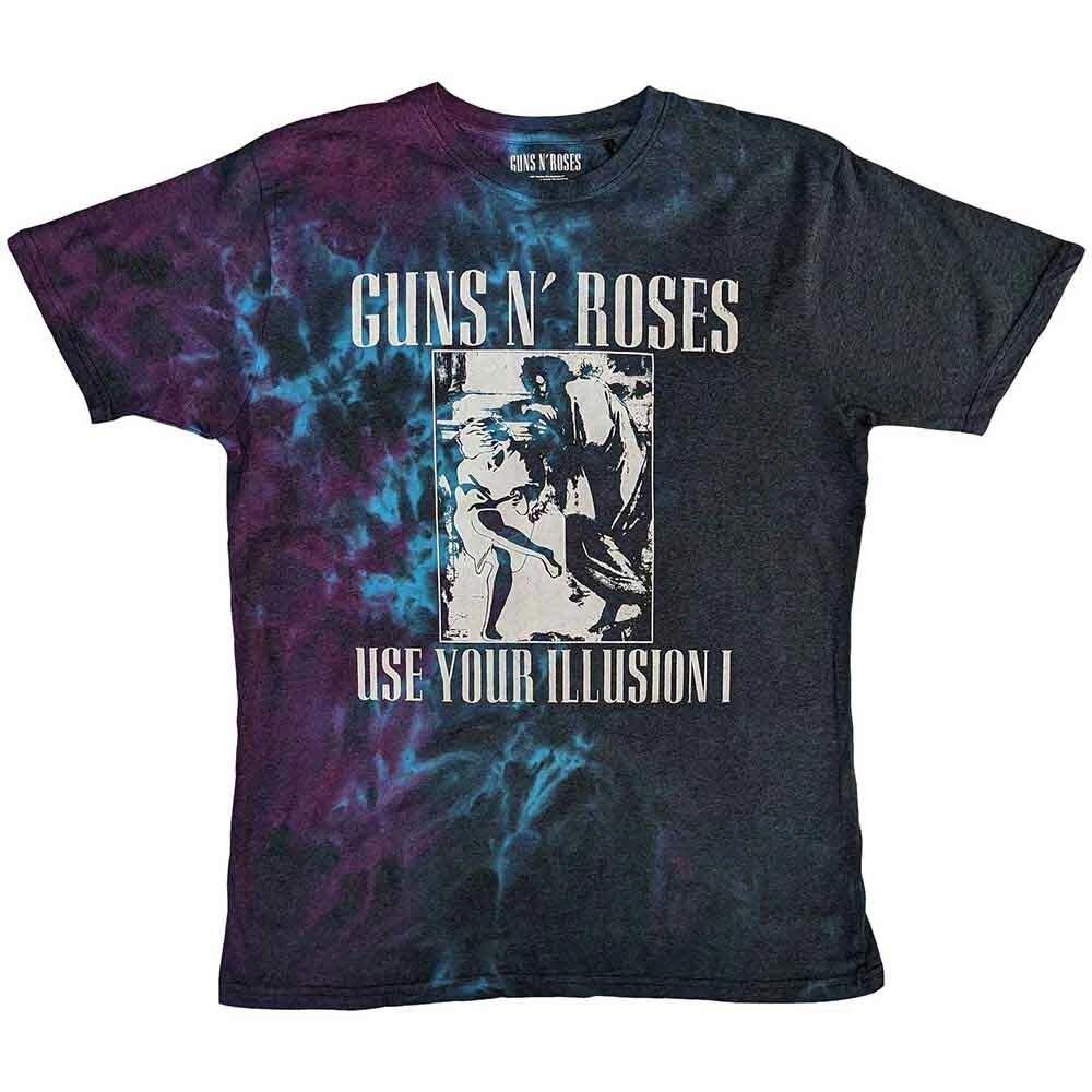 Guns N Roses 'Use Your Illusion I' Футболка с монохромной стиркой под краситель - НОВАЯ ОФИЦИАЛЬНАЯ