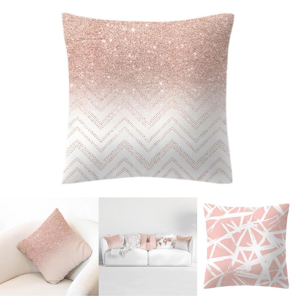 Elegant Rose Gold Geometric Pineapple Glitter Pillow Case For Chic And Trendy Living Spaces