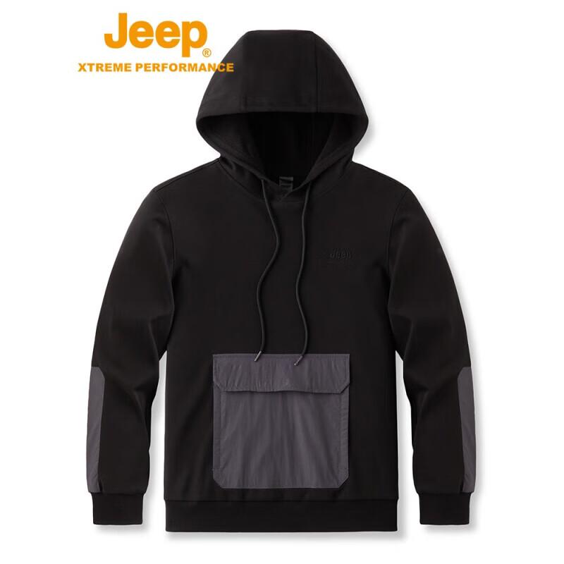Jeep Мужская толстовка с капюшоном на шнурке с флисовой подкладкой 2024