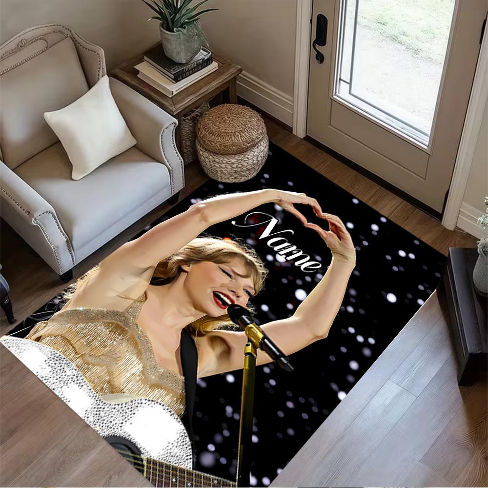Love Song Performance Customize Your Name Area Rug Suitable for Bedrooms Game Room Playrooms Entryway Antislip Carpet Office home decor Spiritual Gift