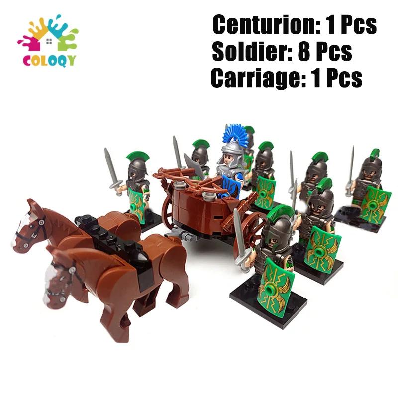 Kids Toys Roman Legion Building Blocks Medieval Knight Warhorse Cavalry Soldiers Figures Toys For Kids Christmas Gifts