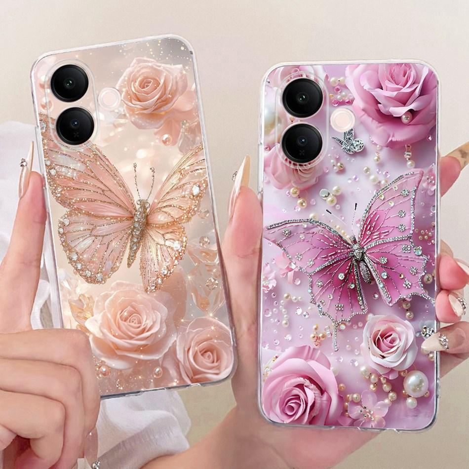 For Vivo V60 Lite 4G 5G Cute Flower Butterfly Cat Painted Case For Vivo V60 V60lite V2530 V2511 Soft Silicone TPU Phone Cases