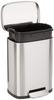 Amazon Basics 5L (5 Liter) Trash Can with Soft Close, Quiet Lid, Pedal, Stainless Steel, Stylish, Rectangular, Silver