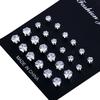 12Pairs/Set   Shiny Wedding Stud Earrings Statement Jewelry Gift