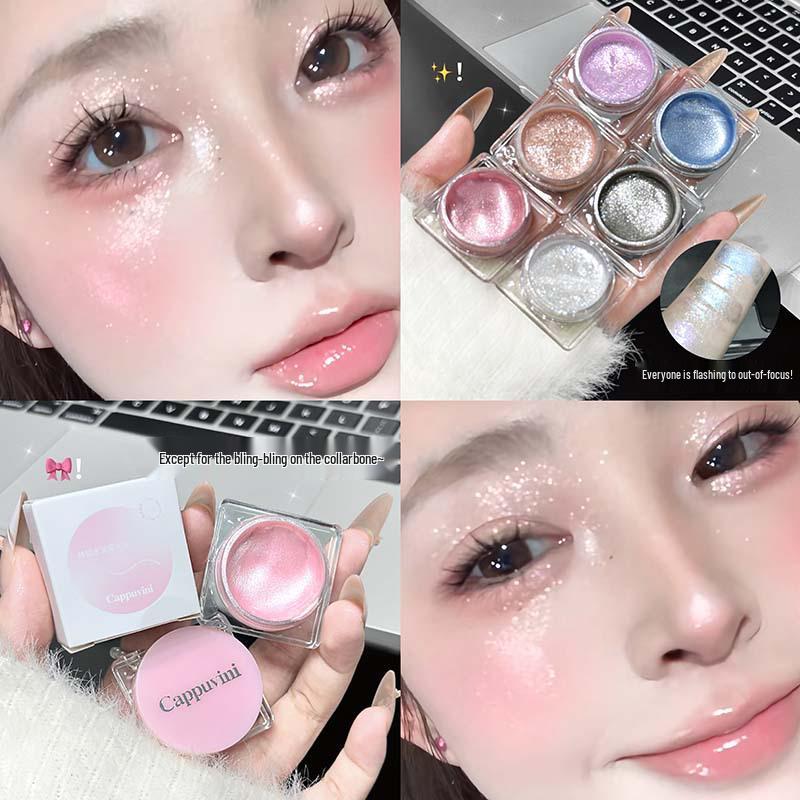 CAPPVINI Crushed Diamond Liquid Highlighter: Hydrating, Brightening, Flashy Eyeshadow and Highlight Makeup