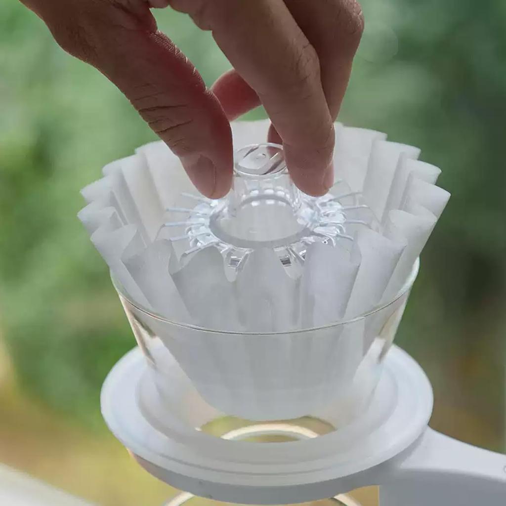 BERGBUCH Инструмент для ополаскивания с плоским дном "1021" для воронки Wave, Бумага для кофейных фильтров из высокоэффективной смолы тритан, Плоский волновой фильтр