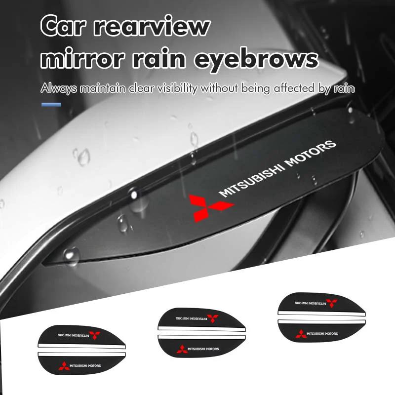 2PCS Car Rearview Mirror Rain Shield Guard Visor for Mitsubishi Outlander Lancer ASX L200 Pajero Exterior Accessories