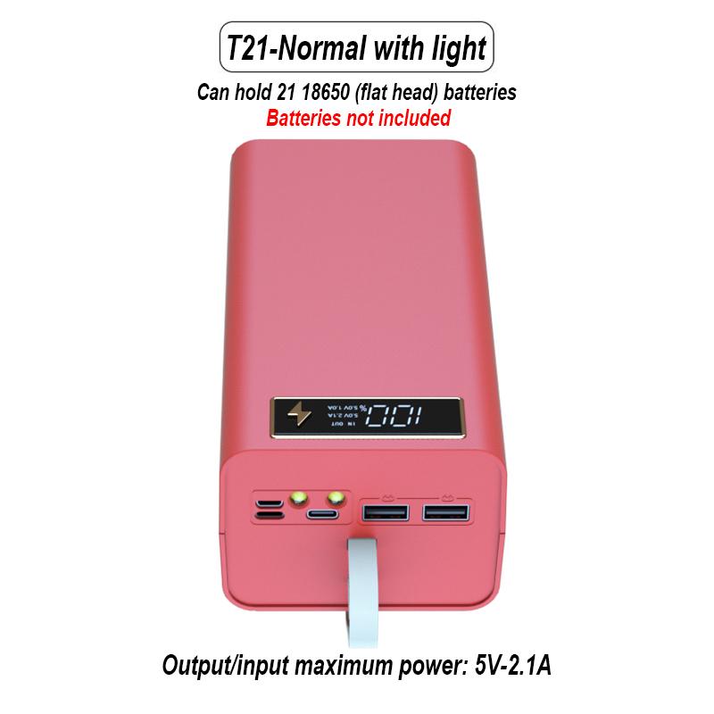 T21 21x18650 фонарик, зарядное устройство, держатель для аккумулятора, чехол «сделай сам», двойной USB 18650, чехол для аккумулятора, организация хранения