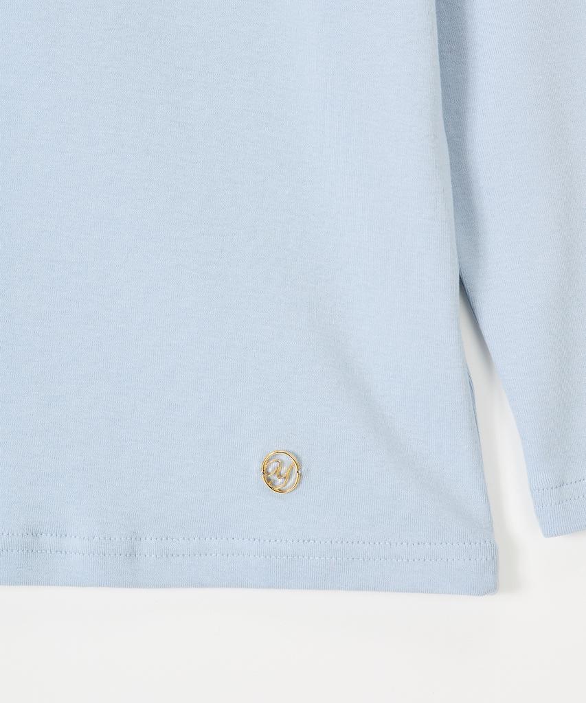 SALON DE YOHN Boat Neck Classic Tee_ Blue