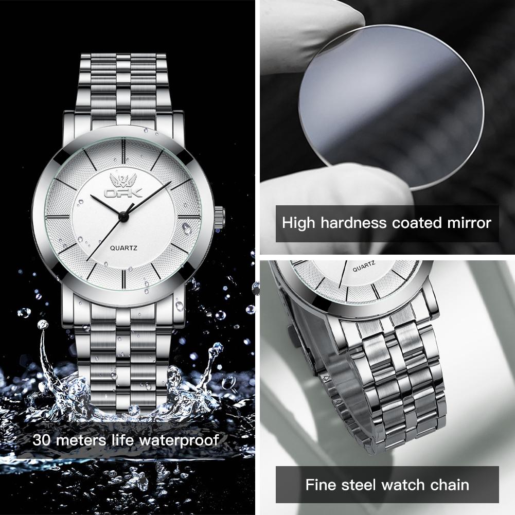 OPK 6019 Classic Simple Business Man Watch Stainless Steel Waterproof Quartz Men's Dress Wristwatch High Quality