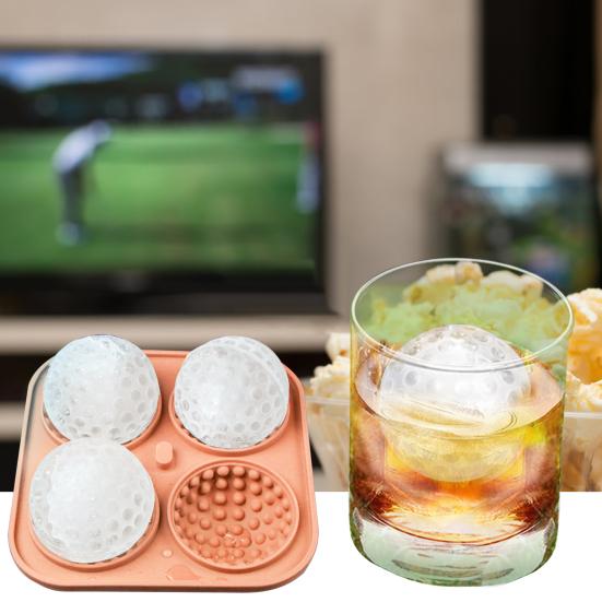 Ice Cube Mold Golf Ball Spherical Ice Mold Non-stick Flexible Silicone Ice Ball Maker for Home Kitchen Bar