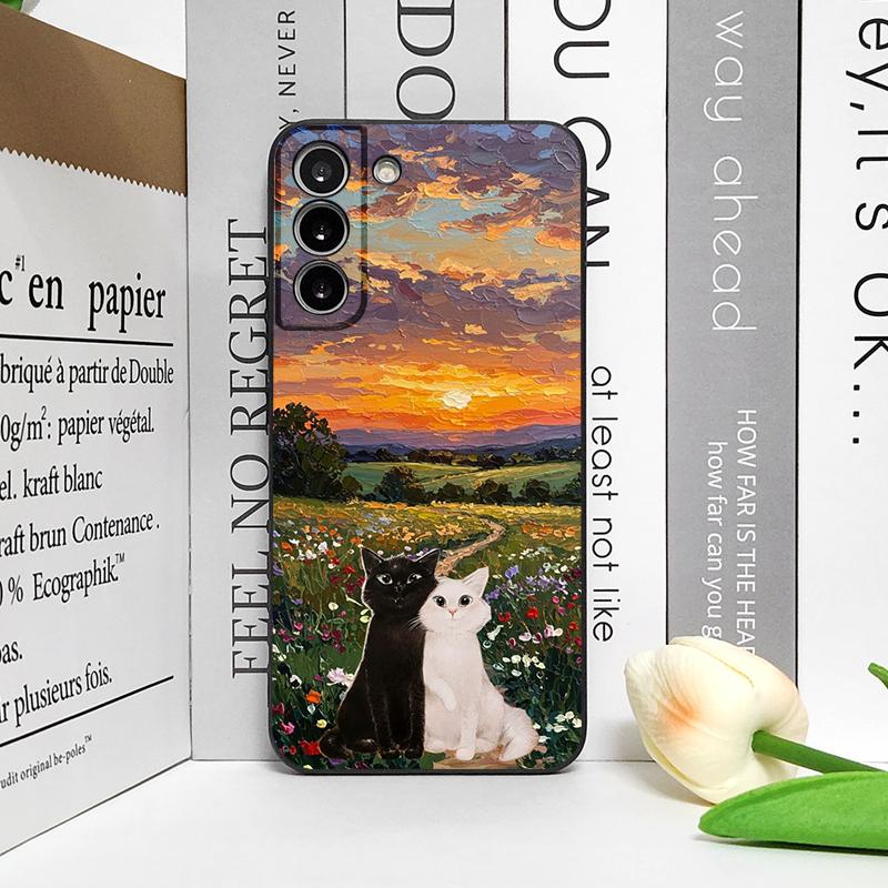 Забавный Милый Кот Мультяшный Рисунок Чехол для Телефона для Google Pixel 9 A 8 A 7A 6A 7 PRO 8 9 Pro XL 4G 5G Ударопрочный Противоударный Мягкий Чехол