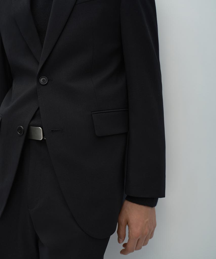 MUSINSA STANDARD [Plus] Relaxed Basic Wool Blazer [Black]