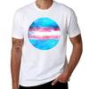 Glitch Trans Pride Flag Tshirt Graphic Print Short Sleeve Tshirt