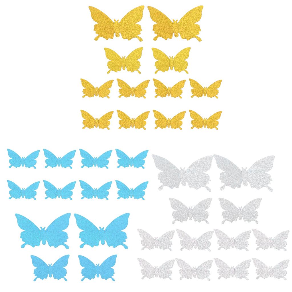 12Pcs/Set 3‑Dimensional Sticker Simulation Flash Wallpaper Living Room Wedding Wall Art for Home