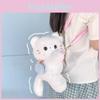 Scarf Cute White Cat Plush Doll Cartoon Shoulder Bag With Strap Detachable