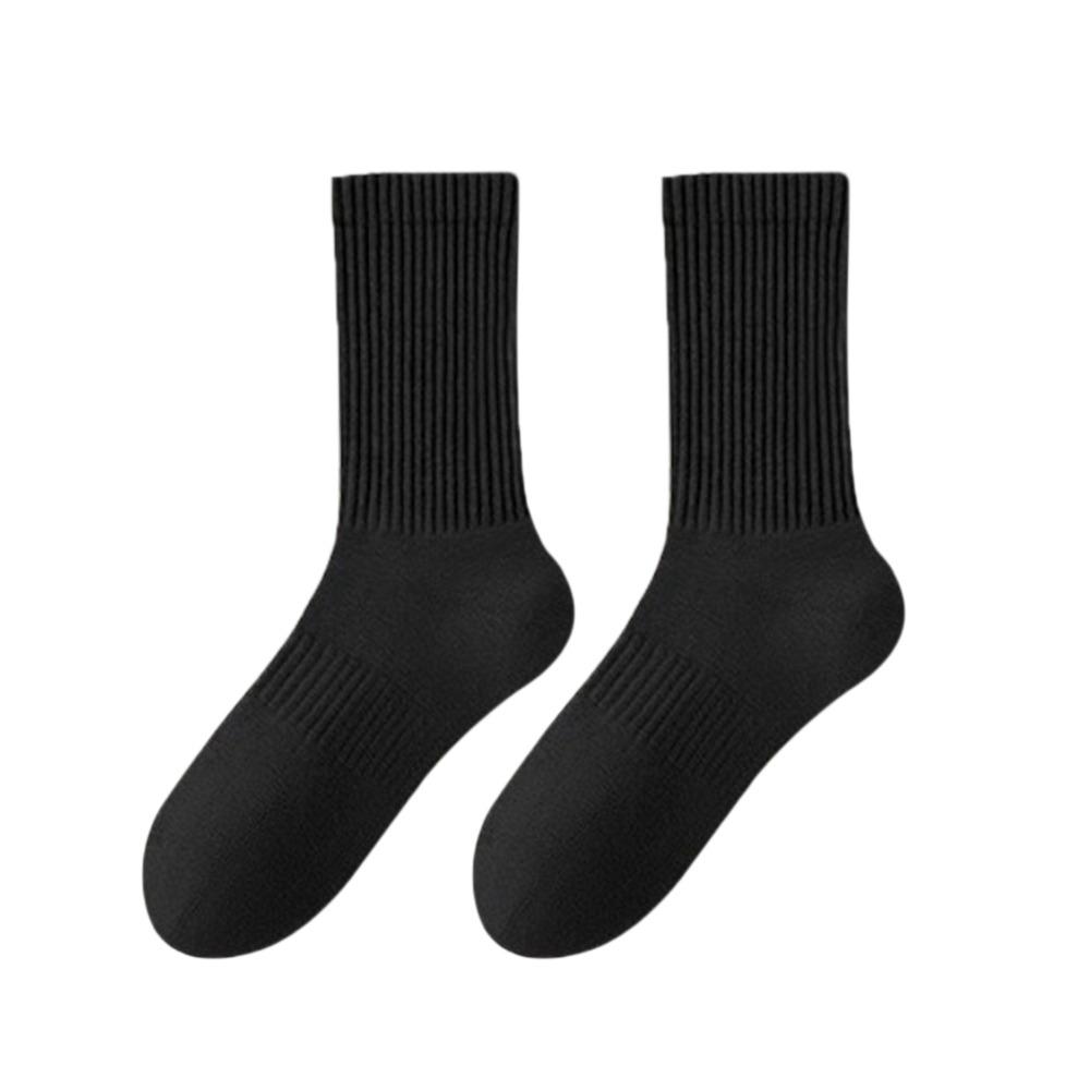 Носки среднего размера из хлопка, толстые теплые чулки из флиса, зимние теплые носки среднего размера