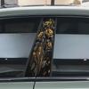 Decorative B-Pillar Flower Sticker - Black Gold Rose, Anti-Scratch, Creative Car Window Trim