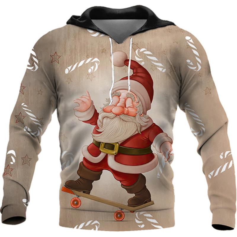 Christmas 3d Printed Sweater Autumn Santa Claus Fashion Shirts For Men Holiday Clothing Hoodies Men Clothing Streetwear
