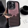 Клетчатый чехол для iPhone 17 Pro Max для Apple iPhone 13/14 Pro с дизайном в виде банта