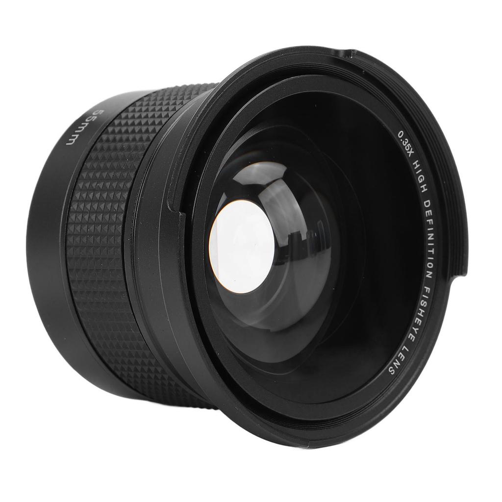 Fisheye Lens 0.35x Super Wide Angle Panoramic Macro 2 in 1 Detachable Lens AF IR Compatible 55mm   2.17in