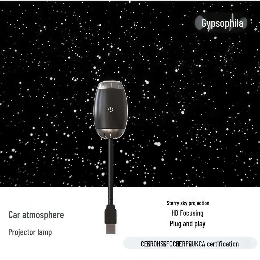 USB-светильник для проекции звездного неба на крышу автомобиля для декора интерьера