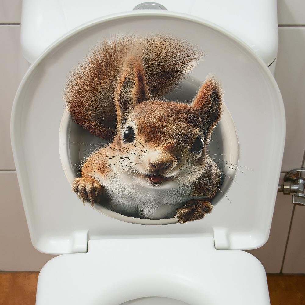 Креативные декоративные наклейки на стену для ванной, туалета с белкой