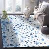 Polka Dot Theme Washable Area Rugs Watercolor Gradient Navy Blue Non Slip Rugs for Living Room Bedroom, Low Pile Floor Mat Large