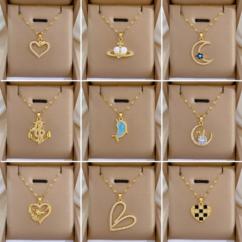 Геометрические Популярные Элементы Роскошное Банкетное Свадебное Ожерелье Женская Универсальная Цепочка на Ключицу Титановая Сталь